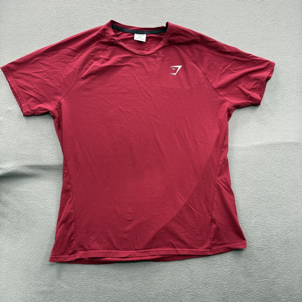 Gymshark Shirt Mens 3XL Red Short Sleeve Raglan Athletic Tee Performance